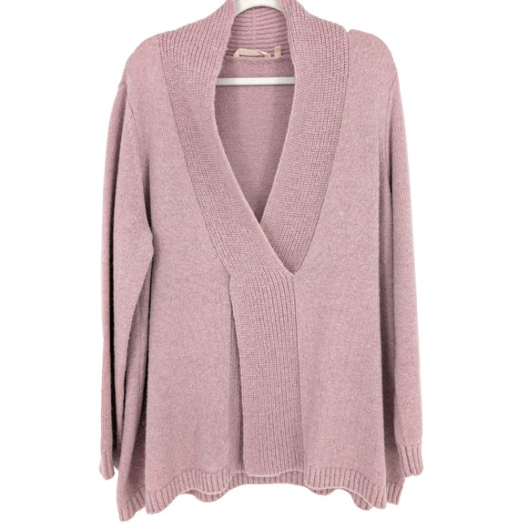 Soft Surroundings Serena Blush Pink Alpaca Blend Faux Wrap Soft Cozy‎ Sweater 1X - Picture 2 of 10